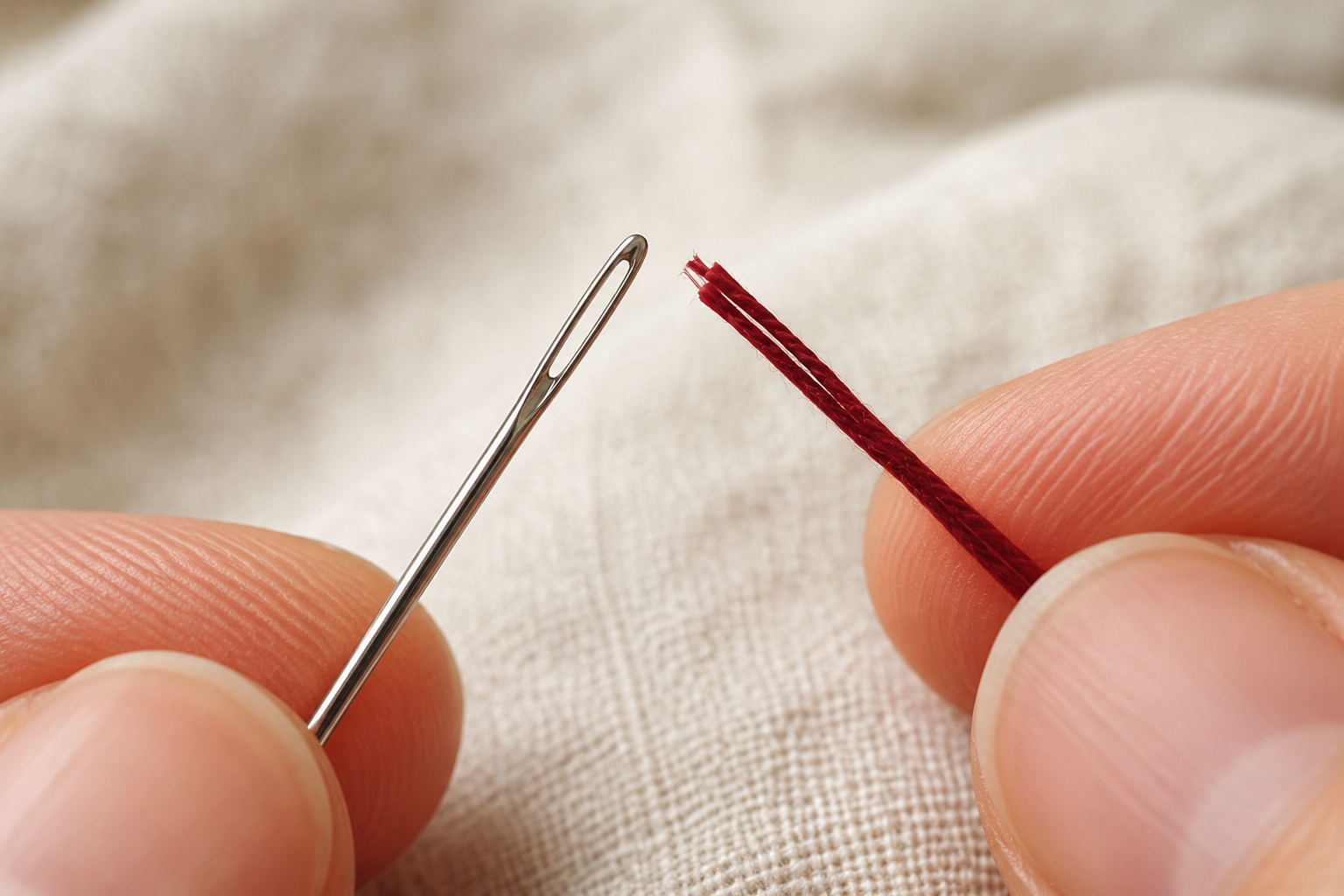 Your first stitch: how to thread, knot and start