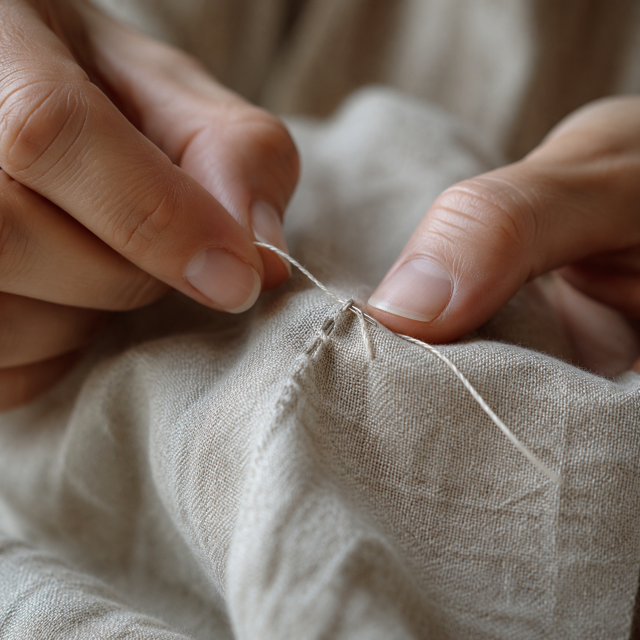 Pulling thread, slowly